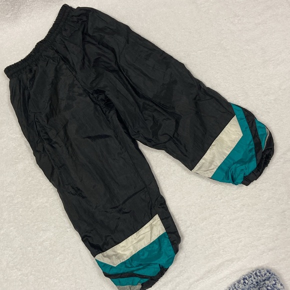 Vintage vertical active nylon jogging suit black teal and grey size medium 5 - Picture 10 of 14